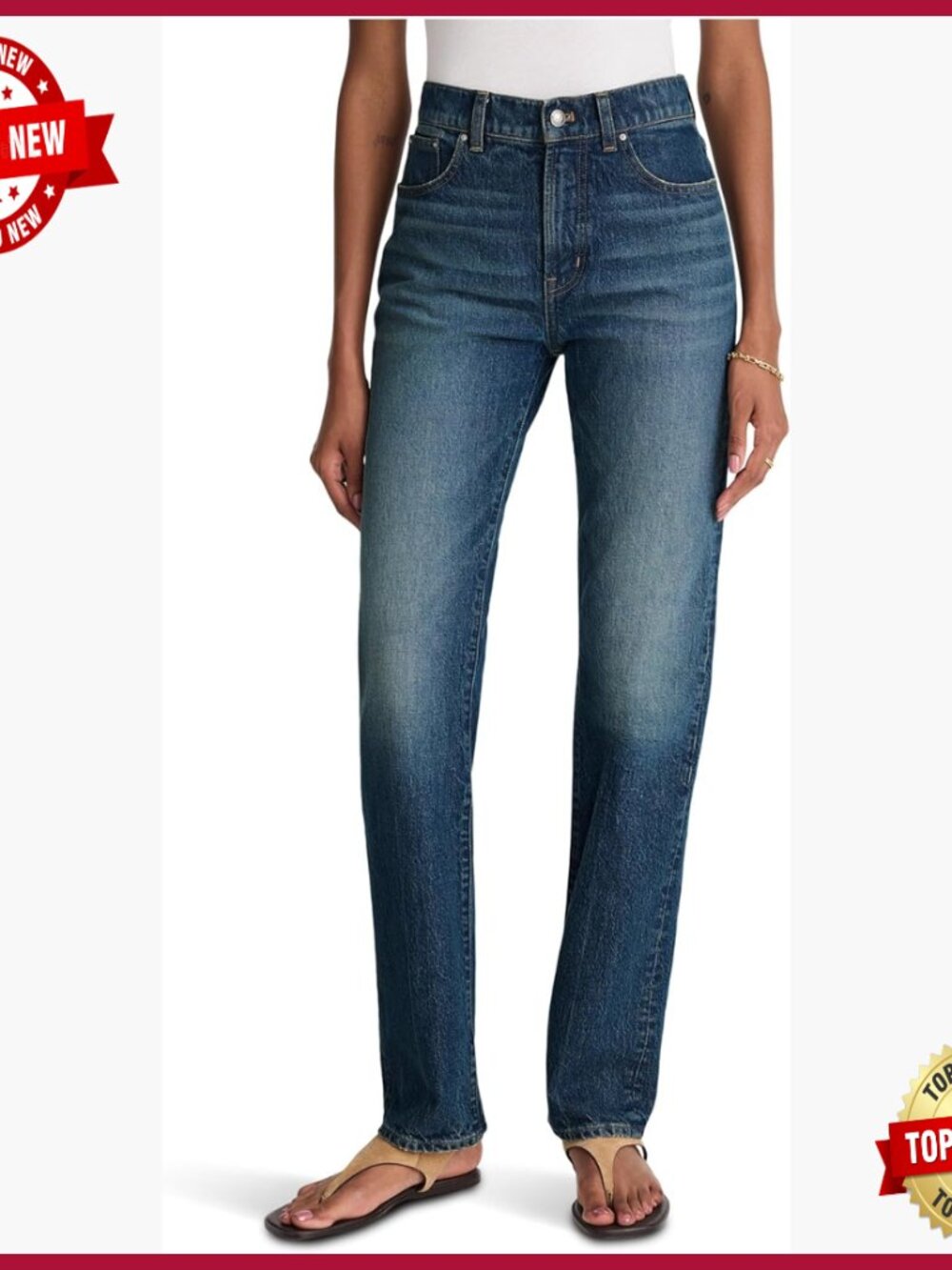 Straight Leg Jeans, Longline Fit, Denim Pants For Women